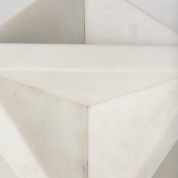 Mercana Sophia Elegant Small Marble Ornament - Artful Accent for Modern Interiors, Perfect for Any Space White Marble | 8.5H 69225