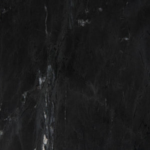 Mercana Reinhold Round Live-Edge Marble Top Side Table with Antique Gold Base for Luxe Home Décor Elegance Black Marble | Nickel Iron 69264-AB