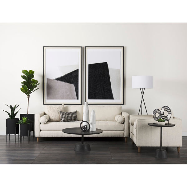 Mercana Maxwell Round Coffee Table - Modern Elegance for Small Spaces with Solid Mango Wood and Metal Base 69202