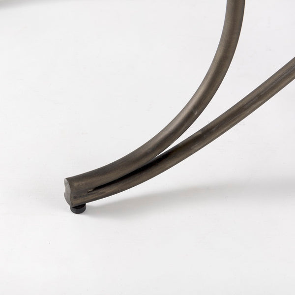 Mercana Ayla Elegant Upholstered Bench with Soft Fabric Seat and Timeless Metal Frame for Stylish Entryways Dark Gray Fabric | Nickel Metal 69370