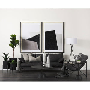 Mercana Cochrane Timeless Three-Seater Sofa – Luxurious Top-Grain Leather, Industrial Design, Fully Assembled Black Leather | Gray Metal 69448