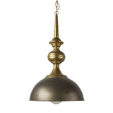 Capsa 17x29 Antique Gold and Silver Toned Metal Dome Pendant Light