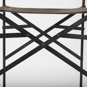 Mercana Direttore Modern Counter Stool with Foldable Metal Frame for Stylish Kitchen or Bar Seating Solution Brown/Gray Suede | Black Metal | Counter 69629