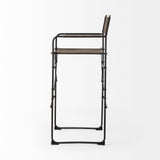 Mercana Direttore 19.3l X 19.3w X 44.1h Brown/Gray Suede W/ Metal Frame Bar Stool Brown,Gray Suede | Black Metal | Bar Metal 69630