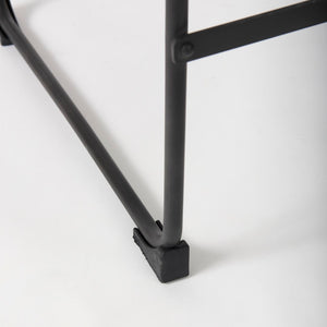 Mercana Direttore Elegant Director's Chair-Inspired Stool with Sturdy Metal Frame for Modern Living Spaces Black Leather | Black Iron | Counter 69631