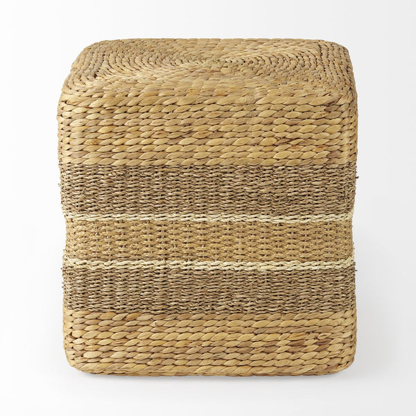 Mercana Maya Handcrafted Seagrass Pouf – Versatile Accent for Seating, Footrest, or Table in Warm Tones Brown Seagrass | Square 69576