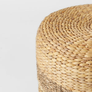 Mercana Maya Handcrafted Seagrass Pouf – Versatile Accent for Seating, Footrest, or Table in Warm Tones Brown Seagrass | Round | 18W 69577