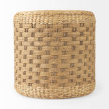 Mercana Michelle 17.7L x 17.7W x 17.7H Light Brown Woven Seagrass Round Pouf  69580