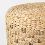 Mercana Michelle 17.7L x 17.7W x 17.7H Light Brown Woven Seagrass Round Pouf  69580