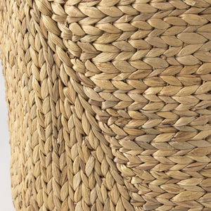 Mercana Sivan Woven Round Baskets with Handles - Natural Water Hyacinth Storage for Coastal Home Décor 69582