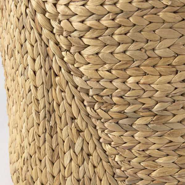 Mercana Sivan Woven Round Baskets with Handles - Natural Water Hyacinth Storage for Coastal Home Décor 69582