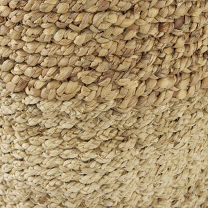 Mercana Morocco Handwoven Round Baskets - Natural Water Hyacinth with Handles for Stylish Storage Solutions 69584