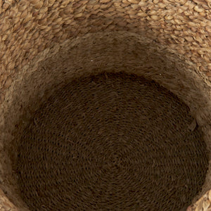 Mercana Morocco Handwoven Round Baskets - Natural Water Hyacinth with Handles for Stylish Storage Solutions 69584