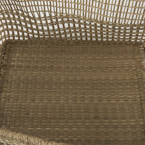 Mercana Bellisa Handwoven Rectangular Baskets for Stylish Storage - Natural Seagrass with Handles for All Spaces 69585