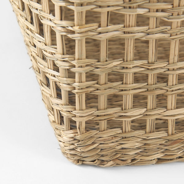 Mercana Bellisa Handwoven Rectangular Baskets for Stylish Storage - Natural Seagrass with Handles for All Spaces 69585