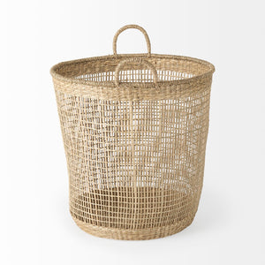 Mercana Bowie Medium Seagrass Round Baskets with Handles - Stylish Storage Solution for Home Organization 69586