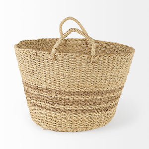 Mercana Vance Tropical-Inspired Round Baskets with Handles for Versatile Home Storage and Decor Solutions 69587