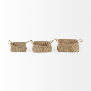 Mercana Emra Versatile Rectangular Baskets for Storage & Decor - Handwoven Seagrass for Any Room Style 69588