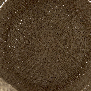 Mercana Hayes Medium Round Storage Baskets – Handwoven Seagrass with Cut-Out Stripe Design for Home Decor 69589