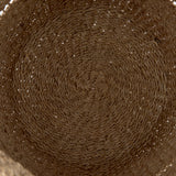 Mercana Hayes 17.7L x 17.7W x 11.8H (Set of 2) Medium Brown Seagrass Round Basket with Stripe Pattern  69589