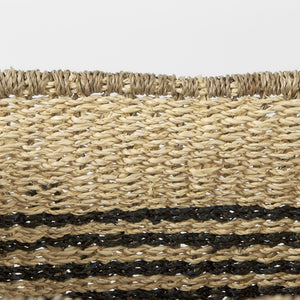 Mercana Emma Handwoven Seagrass Baskets with Bold Black Stripes for Stylish Storage and Coastal Charm 69590