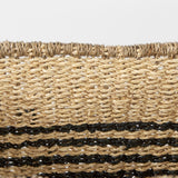 Mercana Emma 17.3L x 13.0W x 11.0H (Set of 2) Light Brown Seagrass Rectangular Basket W/ Black Stripes 69590