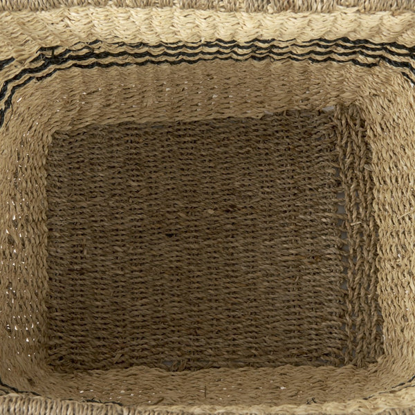 Mercana Emma Handwoven Seagrass Baskets with Bold Black Stripes for Stylish Storage and Coastal Charm 69590