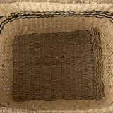 Mercana Emma 17.3L x 13.0W x 11.0H (Set of 2) Light Brown Seagrass Rectangular Basket W/ Black Stripes 69590