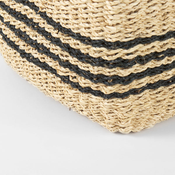 Mercana Emma Handwoven Seagrass Baskets with Bold Black Stripes for Stylish Storage and Coastal Charm 69590