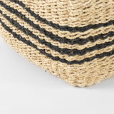 Mercana Emma 17.3L x 13.0W x 11.0H (Set of 2) Light Brown Seagrass Rectangular Basket W/ Black Stripes 69590