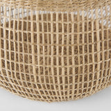 Mercana Nova 15.0L x 15.0W x 9.4H (Set of 2) Light Brown Seagrass Woven Round Basket W/ Long Handle  69592