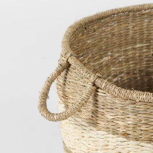 Mercana Bradley Coastal Woven Baskets with Handles - Stylish Natural Storage for Home Décor and Organization 69596