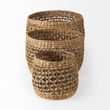 Mercana Dakota 15.0L x 15.0W x 11.8H (Set of 3) Medium Brown Seagrass Round Basket  69597