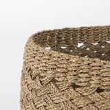 Mercana Jarek 15.0L x 15.0W x 11.8H (Set of 3) Medium Brown Seagrass Basket Cross Weave Round Basket 69598