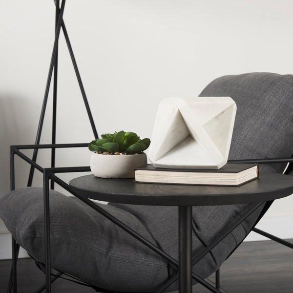 Mercana Sophia Elegant Small Marble Ornament - Artful Accent for Modern Interiors, Perfect for Any Space White Marble | 8.5H 69225