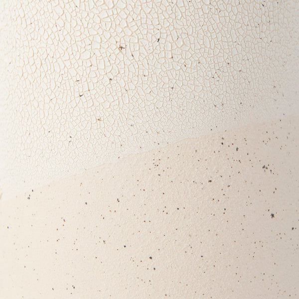 Mercana Salar Crackled Ceramic Vase - Artisanal Two-Toned Design for Modern & Coastal Home Décor Elegance Cream Ceramic | 11H 69475