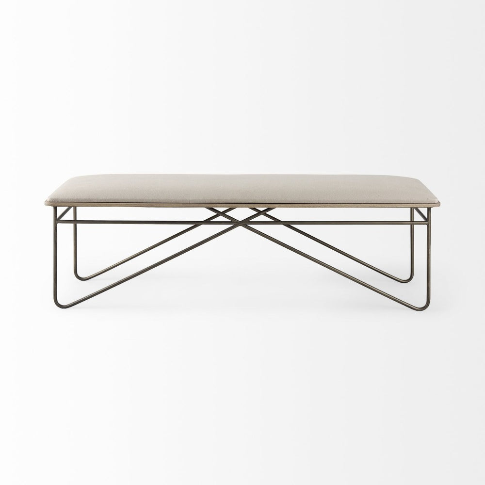 Mercana Camille Elegant Upholstered Bench with Sturdy Metal Frame – Perfect for Entryway or Living Room Decor 69372
