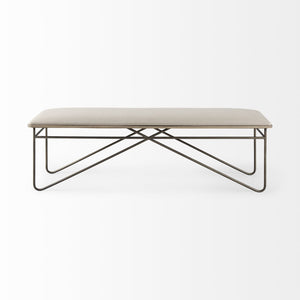 Mercana Camille Elegant Upholstered Bench with Sturdy Metal Frame – Perfect for Entryway or Living Room Decor 69372