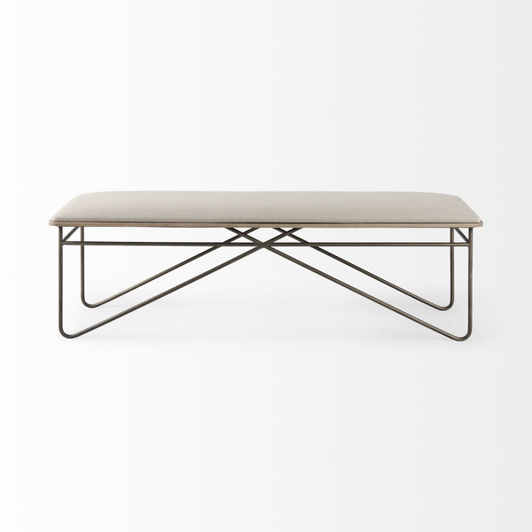 Mercana Camille Elegant Upholstered Bench with Sturdy Metal Frame – Perfect for Entryway or Living Room Decor 69372