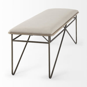 Mercana Camille Elegant Upholstered Bench with Sturdy Metal Frame – Perfect for Entryway or Living Room Decor 69372