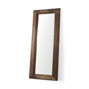 Mercana Gerome 31.0L x 5.0W x 86.0H  Brown Wooden Floor Mirror 69560