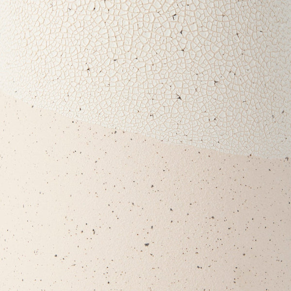 Mercana Salar Crackled Ceramic Vase - Artisanal Two-Toned Design for Modern & Coastal Home Décor Elegance Cream Ceramic | 14H 69476