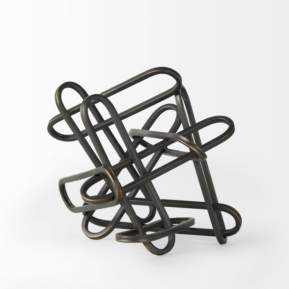 Mercana Henderson Paperclip Decorative Object - Modern Matte Finish Metal Accent for Chic Home Styling Black Metal | 8H 69495