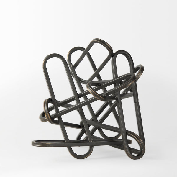 Mercana Henderson Paperclip Decorative Object - Modern Matte Finish Metal Accent for Chic Home Styling Black Metal | 8H 69495