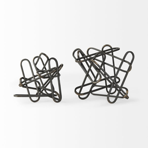 Mercana Henderson Paperclip Decorative Object - Modern Matte Finish Metal Accent for Chic Home Styling Black Metal | 8H 69495