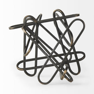 Mercana Henderson Paperclip Decorative Object - Modern Matte Finish Metal Accent for Chic Home Styling Black Metal | 9H 69496