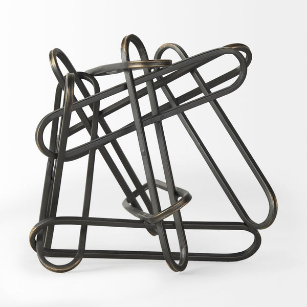 Mercana Henderson Paperclip Decorative Object - Modern Matte Finish Metal Accent for Chic Home Styling Black Metal | 9H 69496