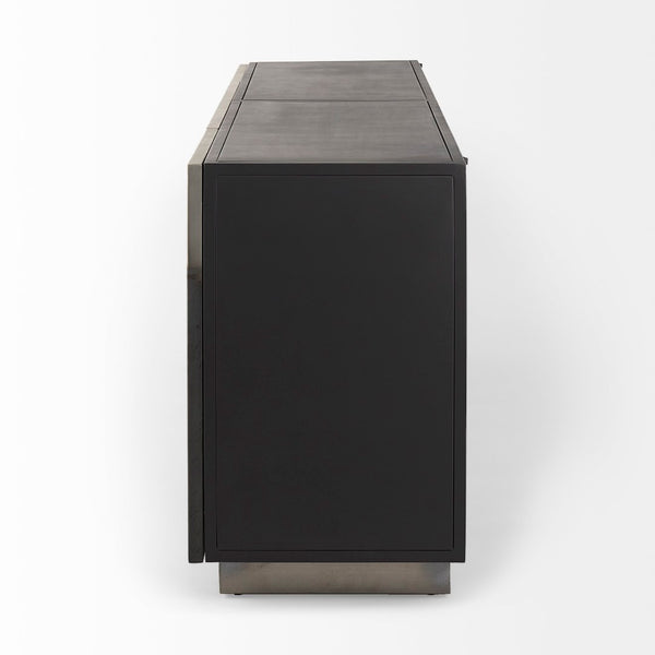 Mercana Roxdale Industrial Iron Sideboard with Unique Handcrafted Finish for Modern Living Spaces, 82” Long 69260