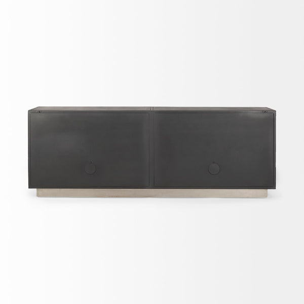 Mercana Roxdale Industrial Iron Sideboard with Unique Handcrafted Finish for Modern Living Spaces, 82” Long 69260