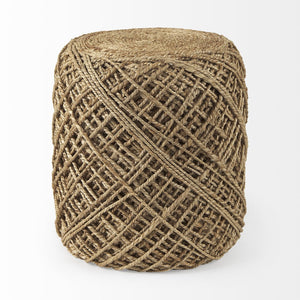 Mercana Allium Handwoven Wool Pouf - Stylish Cylindrical Accent for Modern Homes, Durable & Versatile Design 69446